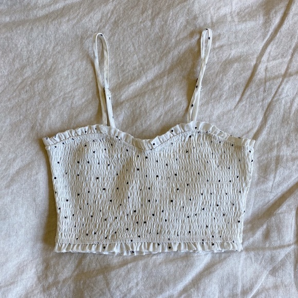 ruched polka dot crop top - Picture 1 of 4